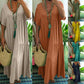 ⏳Time-Limited Special⏰Women's Casual Long Dress – V-Neck, Loose Fit, Short Sleeves, Natural Fibers 🌿