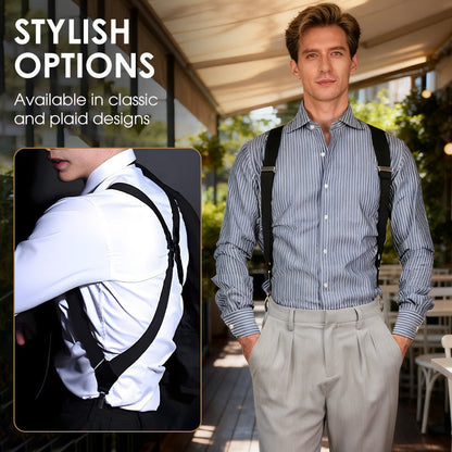 ⏳Time-Limited Special⏰Men's X-Back Suspenders with Hook Clips – Adjustable & Heavy-Duty