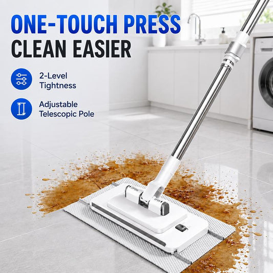 ⏳Time-Limited Special⏰Extendable Telescopic Disposable Flat Clip Mop, 360° Swivel Lightweight Floor Mop -✨Multi-purpose Cleaner for Hardwood, Tile, Kitchen & Bathroom
