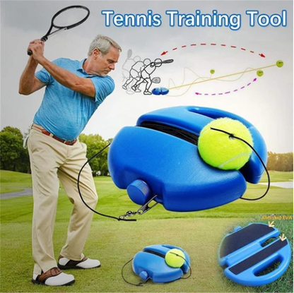 ⏳Time-Limited Special⏰Rebound Tennis Trainer Kit with Stable Weighted Base – Adjustable Elastic Rope Self Practice Tennis Training Tool, Portable Solo Tennis Swing Accuracy Trainer for Indoor Outdoor Backyard