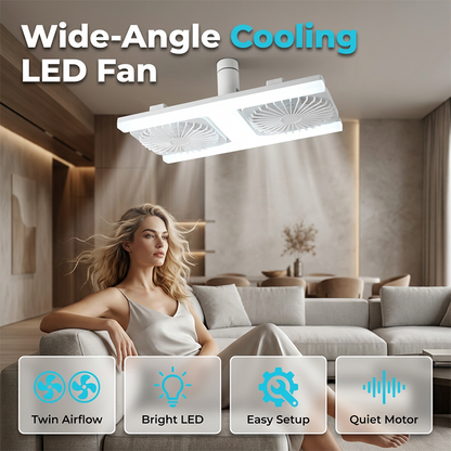 ⏳Time-Limited Special⏰2-in-1 LED Ceiling Fan Light – Dual Cooling, Ultra Bright, Tool-Free Install