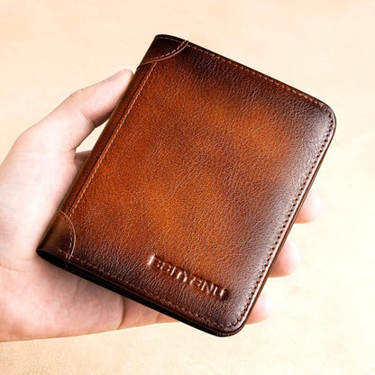 ⏳Time-Limited Special⏰Minimalist RFID Blocking Leather Wallet for Men – Ultra-Thin, Genuine Top-Layer Cowhide, Short Design for Everyday Carry