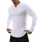 Men's Athletic Longline Ribbed Top🔥V-Neck Long Sleeve, Moisture-Wicking for Gym Sessions/Casual