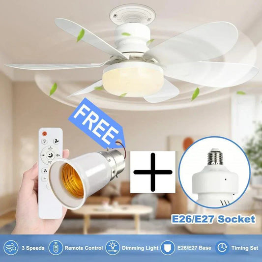⏳Time-Limited Special⏰40W LED Ceiling Fan Light – 20.5” Ultra-Quiet with Remote 🎯 | E27 + FREE B22 Adapter 🔌 | For Bedroom 😴, Kitchen 👩‍🍳 & Garage 🛠️ – UK Ready! 🇬🇧