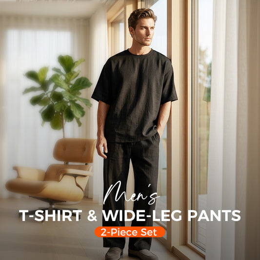 ⏳Time-Limited Special⏰Men's T-Shirt & Wide-Leg Pants 2-Piece Set