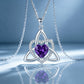 ⏳Time-Limited Special⏰Birthstone Celtic Trinity Knot Heart Necklace✨ Heart Shape Celtic Trinity Knot Birthstone Pendant