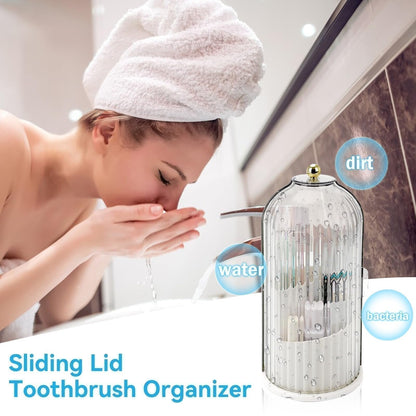 ⏳Time-Limited Special⏰Sliding Lid Toothbrush Organiser – Wall-mounted, dustproof & space-saving – Perfect for small bathrooms & en-suites ✨