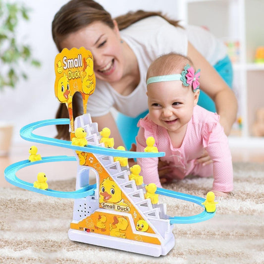 ⏳Time-Limited Special⏰Little Duck Climbing Stair Toy – Musical Lights, Automatic Climbing & Endless Toddler Fun 🦆🎵