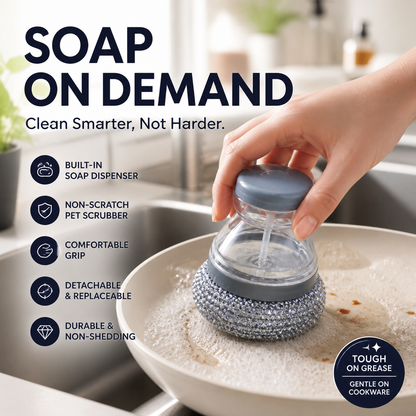 ⏳Time-Limited Special⏰Scrubber Brush ! Built-in soap, non-scratch & ergonomic. Clean pots easily – grab yours! ✅