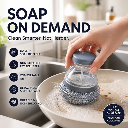 ⏳Time-Limited Special⏰Scrubber Brush ! Built-in soap, non-scratch & ergonomic. Clean pots easily – grab yours! ✅