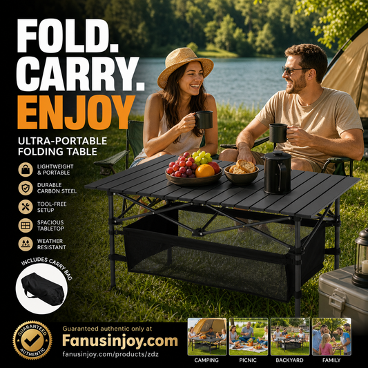 ⏳Time-Limited Special⏰Your perfect outdoor companion！Portable Folding Camping Table with Storage Bag