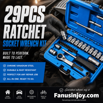 ⏳Time-Limited Special⏰29pcs Core Ratchet Socket Wrench Kit – Chrome‑vanadium steel, 11 sockets & 10 bits. Perfect for car repairs & DIY – save on garage bills! 🛠️✨