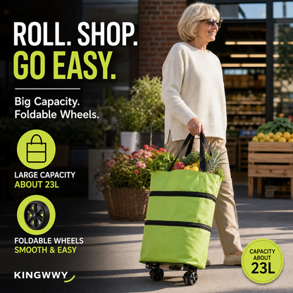 ⏳Time-Limited Special⏰2-in-1 Foldable Shopping Cart – Carry More, Roll Easier