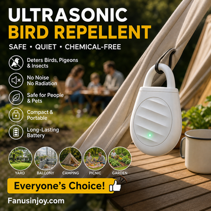 ⏳Time-Limited Special⏰No more trouble from birds, beasts and locusts！Portable Ultrasonic Bird Repellent Keychain