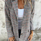 ⏳Time-Limited Special⏰Fall Lapel Collar Slim Button Plaid Small Suit For Women