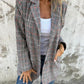 ⏳Time-Limited Special⏰Fall Lapel Collar Slim Button Plaid Small Suit For Women