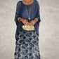 Elegant Round Neck Mesh Floral Layered Dress