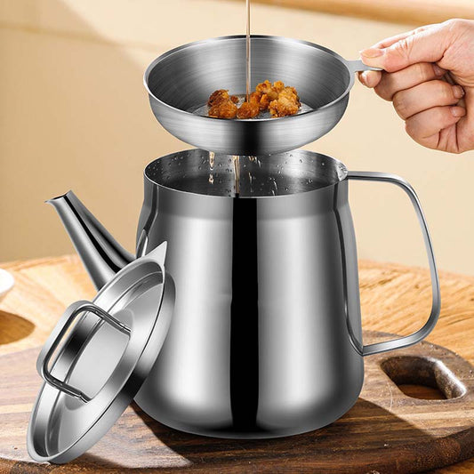 ⏳Time-Limited Special⏰Durable Stainless Steel Oil Filter Pot