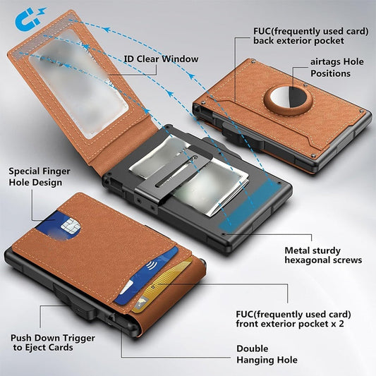 🔥NEW YEAR SALE-Up to 70% OFF🎁Men's Slim Leather Wallet with Pop - Up & RFID Blocking