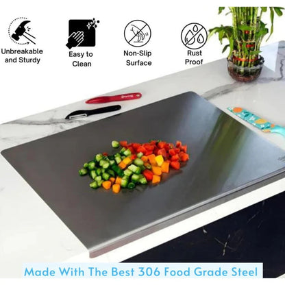 ⏳Time-Limited Special⏰304 Stainless Steel Cutting Board – Durable, Easy to Clean & Perfect for Kitchen, Baking & Meat Preparation 🔪