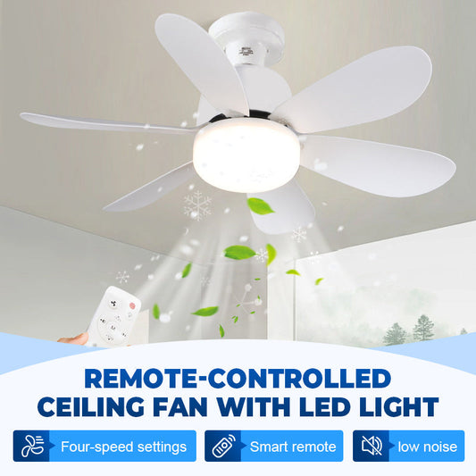 ⏳Time-Limited Special⏰Remote-Controlled 2-in-1 Ceiling Fan with LED Light – Adjustable, Quiet, Space-Saving ✨