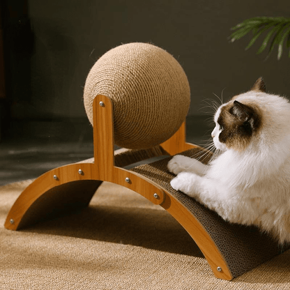 ⏳Time-Limited Special⏰Natural Sisal Cat Scratching Ball With Cardboard Pad – Satisfies Scratching, Durable Sisal & Protects Furniture 🧶