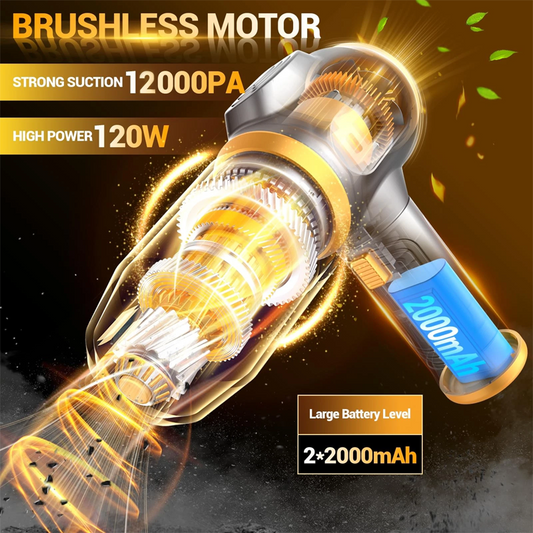 ⏳Time-Limited Special⏰ Cordless 4-in-1 Car Vacuum – 12000Pa Suction 💨