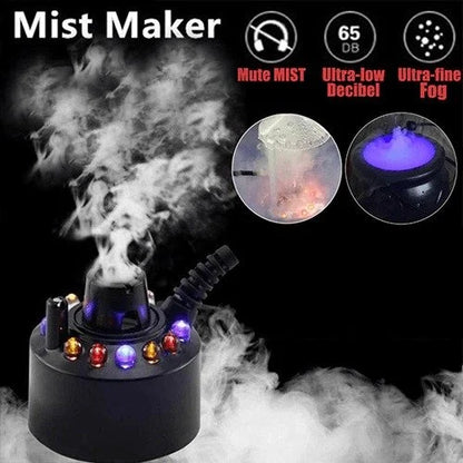 ⏳Time-Limited Special⏰Ultrasonic Mist Maker – 12 LED Colors, Safe 24V & Chemical-Free Fog – Perfect for Halloween & Decor 🌫️