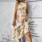 ⏳Time-Limited Special⏰Women’s Sleeveless Floral Print Casual Dress – Smocked Bodice, Tiered Skirt, Midi Length ✨