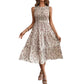 ⏳Time-Limited Special⏰Women’s Sleeveless Floral Print Casual Dress – Smocked Bodice, Tiered Skirt, Midi Length ✨