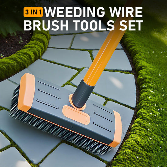 ⏳Time-Limited Special⏰3-in-1 Weeding Wire Brush Tools Set – Durable Steel Brushes, Ergonomic Handle & Perfect for Patios, Driveways & Garden Paths 🏡⚡ Delivered within 5 working days!