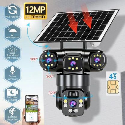 ⏳Time-Limited Special⏰6K 9MP Outdoor Wi-Fi Security Camera | 10x Zoom, 3 Lenses, 360° PTZ | IP66 Waterproof, Color Night Vision, Two-Way Audio, Motion Tracking