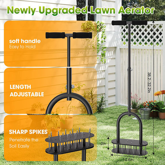 ⏳Time-Limited Special⏰Heavy-Duty Lawn Coring Aerator – Removes soil plugs & boosts root growth 🌱🏡【Limited Time】