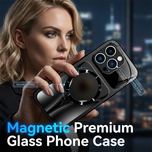 ⏳Time-Limited Special⏰Magnetic Tempered Glass Phone Case – Shockproof, MagSafe Compatible ✨