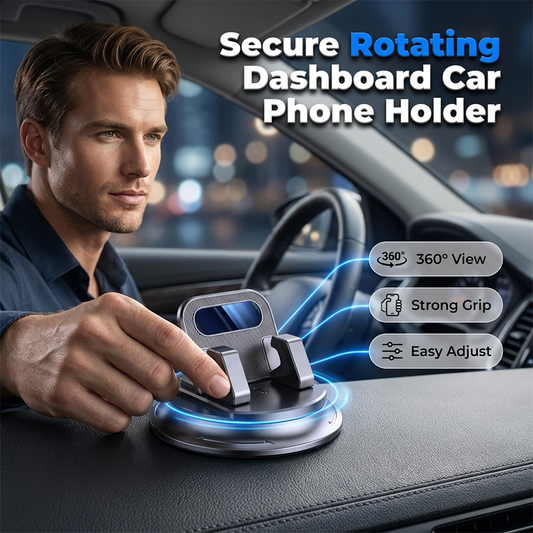 ⏳Time-Limited Special⏰Rotating Dashboard Car Phone Holder – 360° Adjustable & Anti-Slip – Hands-Free Phone Mount 🛡️