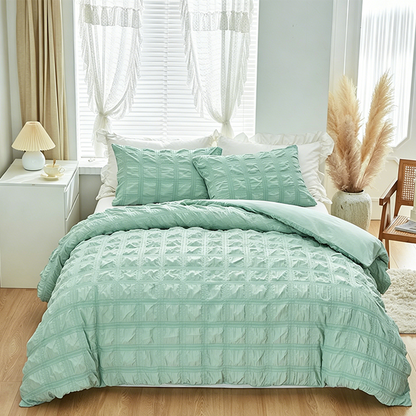⏳Time-Limited Special⏰3-Piece Pintuck Textured Duvet Cover Set – Sophisticated Elegance, Coordinated Look, Easy Care 🍃