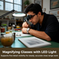 ⏳Time-Limited Special⏰Precision LED Magnifier for Electronics & Crafts – Adjustable stand & 10X-20X zoom – Hands-free, bright light – perfect for soldering, watch repair or miniature painting 🛠️