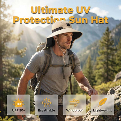 ⏳Time-Limited Special⏰UPF 50+ Wide Brim Sun Hat with Neck Flap🎁with Free Gift🚀