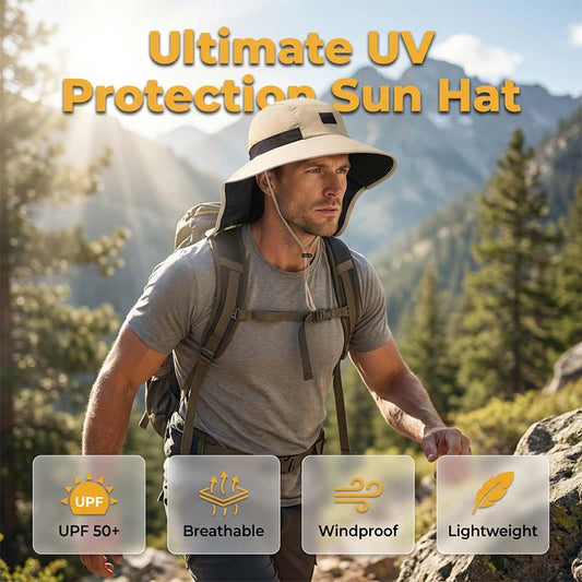 ⏳Time-Limited Special⏰UPF 50+ Wide Brim Sun Hat with Neck Flap🎁with Free Gift🚀