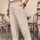 ⏳Time-Limited Special⏰Women’s Cuffed Ankle Pants – Relaxed Fit, Elastic Waist, Solid Colors💛
