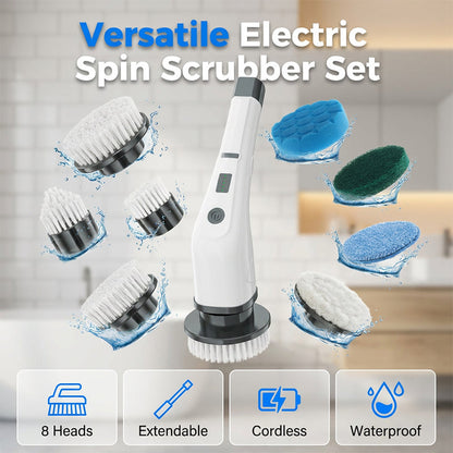⏳Time-Limited Special⏰Electric Cleaning Brush – rechargeable, 4 interchangeable heads, waterproof – perfect for bathroom, kitchen & car. 💧✨