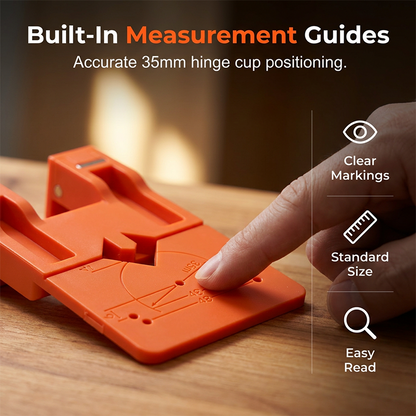 ⏳Time-Limited Special⏰Cabinet Door Hinge Drilling Guide – Magnetic Clamp, Precise Alignment, 35mm 🪚