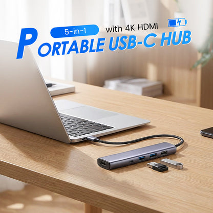⏳Time-Limited Special⏰Portable 5-in-1 USB-C Hub with 4K HDMI Output