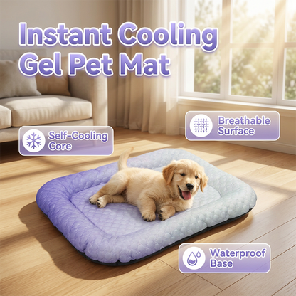⏳Time-Limited Special⏰Cooling Gel Mat for Pets Summer Heat Relief Pad Breathable Non-Toxic Cool Sleeping Mat for Dogs Cats