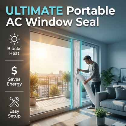 ⏳Time-Limited Special⏰Portable AC Window Seal Kit – Dual Zipper, Waterproof, Universal Fit ✨