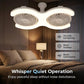 ⏳Time-Limited Special⏰ Double-head LED ceiling fan with light – 2 independent heads, 3 speeds, and remote control – Perfect for large rooms ✨