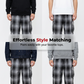 ⏳Time-Limited Special⏰Men's Retro Plaid Loose Fit Cargo Pants – Wide Leg, Cargo Pockets, Drawstring Waist 🌿