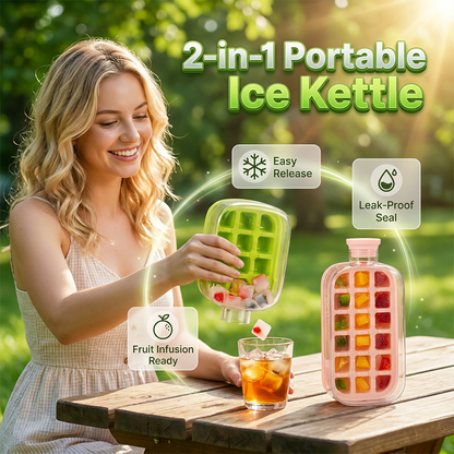 ⏳Time-Limited Special⏰2-in-1 Ice Cube Maker Water Bottle Built-In Ice Tray, Food-Grade Silicone, Bpa-Free. Make Ice & Store Water In One Bottle 💼✈️