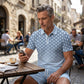 ⏳Time-Limited Special⏰Men's Geometric Print Collared Top & Shorts Set – Modern Pattern & Breathable Coordinated Look 🔷