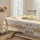 ⏳Time-Limited Special⏰Waterproof Gold Rose Tablecloth – Embossed Effect, Stain-Resistant & Elegant for Dining ✨